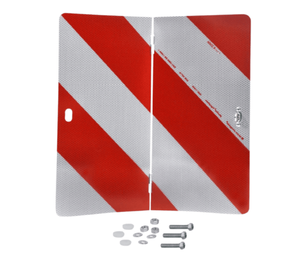 Parkwarntafel, klappb., Stahlblech, rechtsweisend / 423 x 423 mm