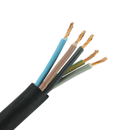 5-adriges Kabel | 0,75mm² | schwarz-braun-blau-gelb|grün-grün | 100m