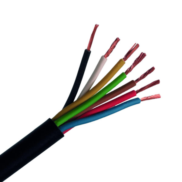 7-adriges Kabel | 1,50mm² | schwarz-rot-blau-braun-gelb-grün-weiß | 100m