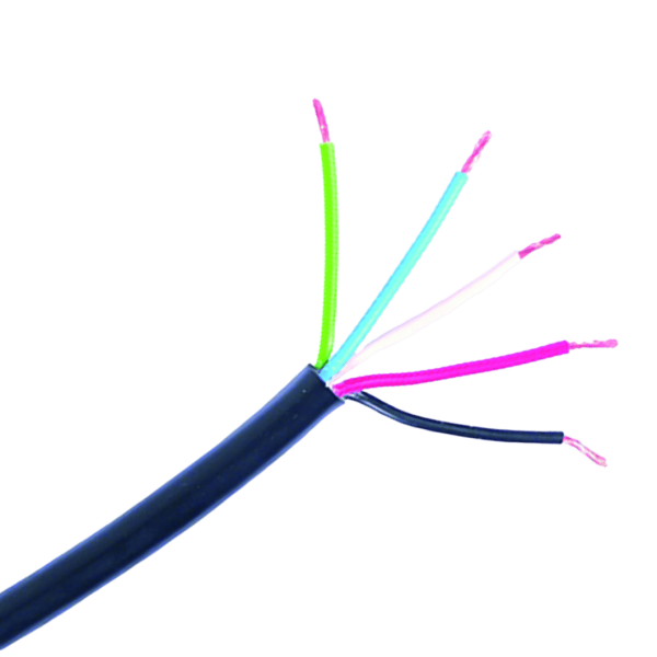 5-adriges Kabel | 1,50mm² | schwarz-rot-blau-grün-weiß | 50m