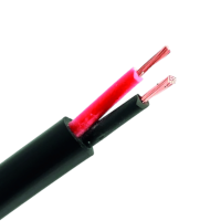 2-adriges Kabel | 0,75mm² | schwarz-rot | rund | 100m