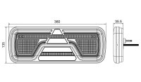 Links | LED Rücklicht | dynamisches Blinklicht | 12-24v | 200cm. Kabel | VC-2001