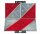 Prismen Parkwarntafel ,Alu , linksweisend / 285 x 285 mm