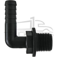 Schlauchtülle 90°, Ø 13mm x AG 1/2"