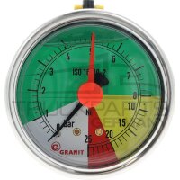 Manometer 0-8-25 bar rückseitig 1/4"