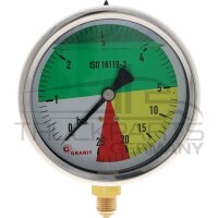 Manometer Ø100mm 0-5-25bar unten1/4"