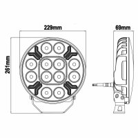 LED Ypsilon 12LED gelb-weiß mit Blitzer 8000lm - 3m Kabel | WD-12080.1