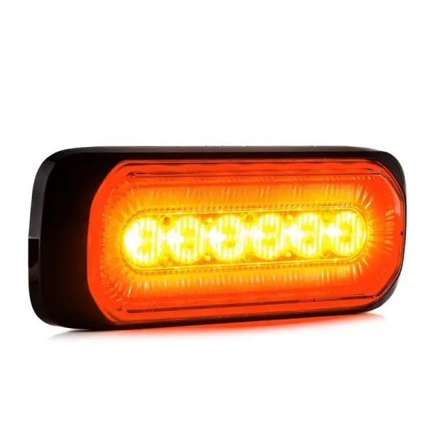 LED Blitzer R65 + Halo-Ring, gelb-rot 12-24v