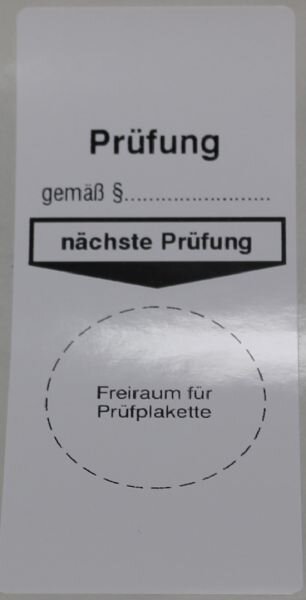 UVV-Trägerplakette für Ladebordwände