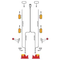 Kabelbaum 8,0m. / 6,0m. / 13-polig / 7-PIN AMP