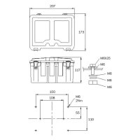 Anschlusskasten hohes Modell 21x Eingang IP54