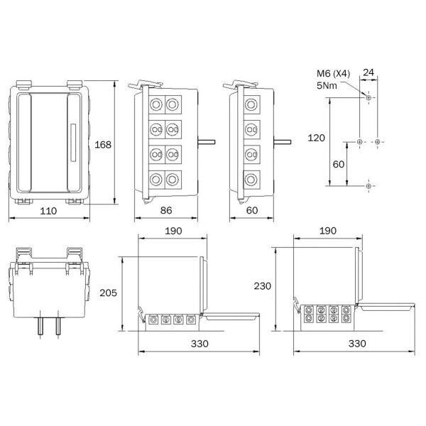Anschlusskasten hohes Modell 16x Eingang IP54