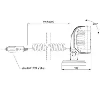 LED Arbeitsscheinwerfer 1000 Lumen auf Magnetfuß 12-24v 3.0m Kräuselband | WF-3610MM30