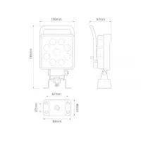 LED Arbeitsscheinwerfer | 13,5 Watt | 1710 Lumen | 9-36v | 40cm Kabel | IP69K | 10015BMSHB