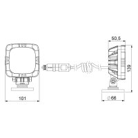 LED Arbeitsscheinwerfer Magnetfuß 1000lm - 12W - 12-24v | WF-1012MM80