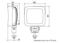 LED ABL ECE-R23 Arbeitsscheinwerfer 1000lm - 14W - IP69K - eingebauter DT-Stecker | D14880