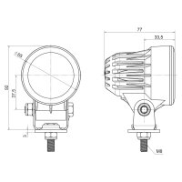 LED Arbeitsscheinwerfer rund 1200lm, 12W, 12-24v,...