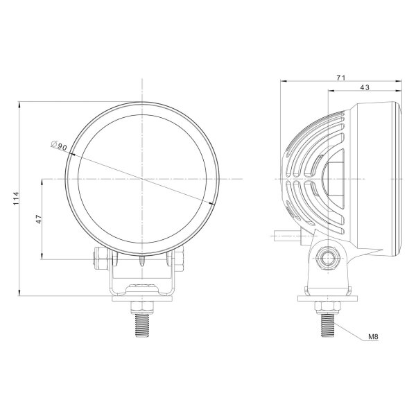LED Arbeitsscheinwerfer rund 2500lm, 22W , 12-24v, Magnetfuß 3.0m | WF-2225MM3.0