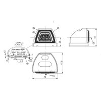 LED-Dachlampe neonrot inkl. Blinklicht 12-24v, 50 cm Kabel