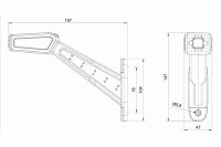 LED Begrenzungsleuchte rechts 12-36v, 30cm Kabel + SuperSeal