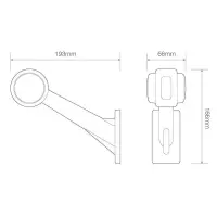 Links | LED Begrenzungsleuchte mit abgewinkeltem Griff | 12-24v | 20cm. Kabel | 1005LE