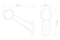 Rechts | LED Begrenzungsleuchte | abgewinkelter Griff |...