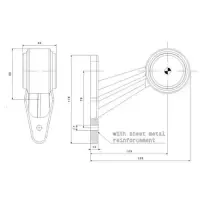 Links | LED Begrenzungsleuchte | abgewinkelter Griff | 12-36v | 1,5mm². Stecker | M10BV-321RW