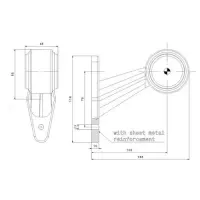 Rechts | LED Begrenzungsleuchte | abgewinkelter Griff | 12-36v | 0,75mm². Stecker | M10BV-312RW