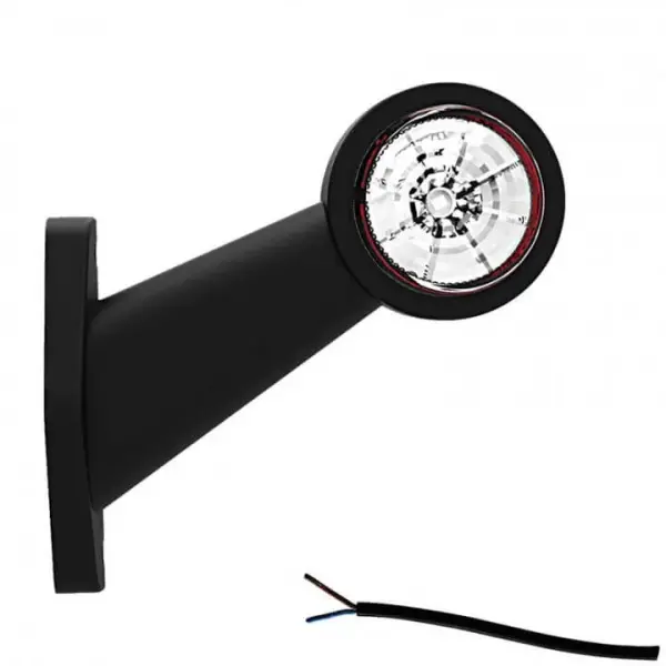 Links | LED Begrenzungsleuchte | abgewinkelter Griff | 12-24v | 20cm. Kabel | M10BV-301RW