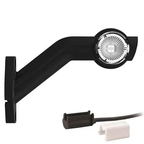 Links | LED Begrenzungsleuchte mit abgewinkeltem Griff | 12-36v | 1,5mm². Stecker | M10BV-721RWA