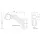 Links | LED Begrenzungsleuchte mit abgewinkeltem Griff | 12-36v | 1,5mm². Stecker | M10BV-721RWA