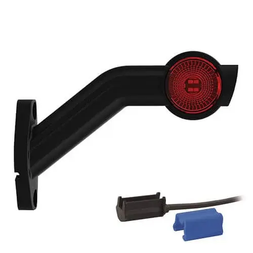Rechts | LED Begrenzungsleuchte mit abgewinkeltem Griff | 12-36v | 0,75mm². Stecker | M10BV-712RWA