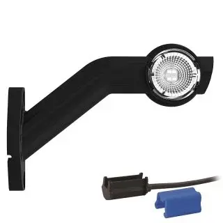 Links | LED Begrenzungsleuchte mit abgewinkeltem Griff | 12-24v | 0,75mm². Stecker | M10BV-711RWA