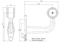 Rechts | LED Begrenzungsleuchte mit abgewinkeltem Griff | 12-36v | 0,75mm². Stecker | M10BV-612RW