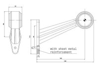 Rechts | LED Begrenzungsleuchte | abgewinkelter Griff | 12-36v | 1,5mm². Stecker | M10BV-522RW