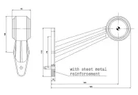 Rechts | LED Begrenzungsleuchte | abgewinkelter Griff | 12-36v | 0,75mm². Stecker | M10BV-512RW