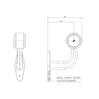 Links | LED Begrenzungsleuchte mit abgewinkeltem Griff | 12-24v | 1,5mm². Stecker | M10BV-421RW