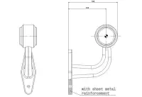 Rechts | LED Begrenzungsleuchte mit abgewinkeltem Griff | 12-36v | 0,75mm². Stecker | M10BV-412RW