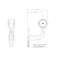 Rechts | LED Begrenzungsleuchte mit abgewinkeltem Griff | 12-36v | 20cm. Kabel | M10BV-402RW