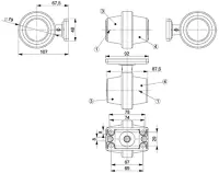 LED Begrenzungsleuchte gelb | kurzer Griff | mattierte Linse | 12-24v | MB-1020A
