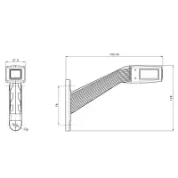 Links | LED Begrenzungsleuchte | abgewinkelter Griff | 12-36v | 30cm. Kabel | MB-1451