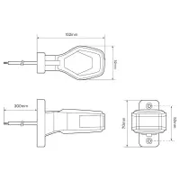 Links | LED Begrenzungsleuchte | 12-24v | 30cm. Kabel | rot-weiß-gelb | 1009LE