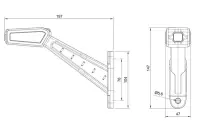 Rechts | LED Begrenzungsleuchte | 12-36v | 30cm. Kabel | rot-weiß-gelb | MB-1462RWA