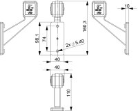 LED Begrenzungsleuchte links rot-weiß 12-24v 50cm...