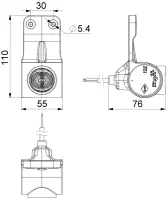 LED Begrenzungsleuchte rechts Neon rot-weiß-gelb 12-24v 60cm Kabel