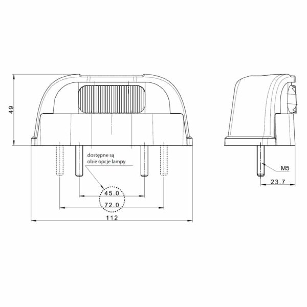 LED Kennzeichenbeleuchtung 12-36 Volt 100cm Kabel mit SuperSeal | MK-1600SS