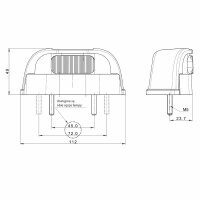 LED Kennzeichenbeleuchtung 12-36 Volt 100cm Kabel mit...