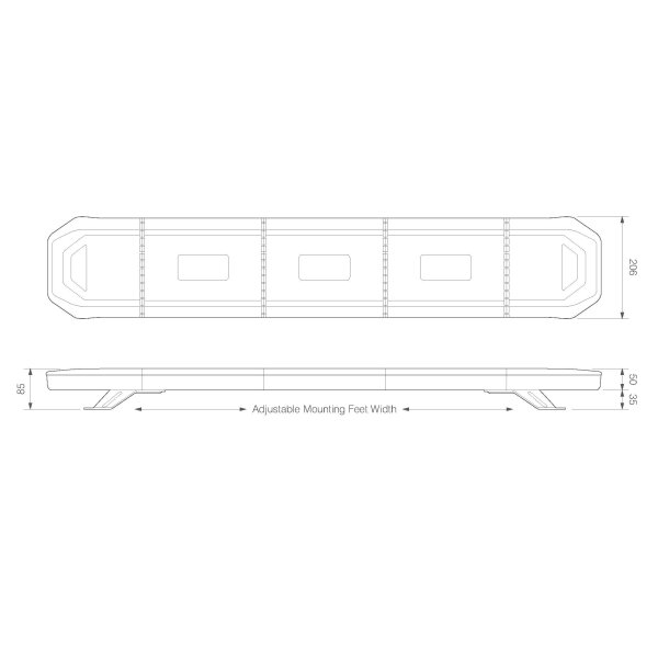 LED Lichtbalken | R65 | 1103mm | 10-30v | komplett blinkend | EQBT1103R65A