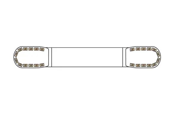 LED gelb | 13 Serie | ECE-R65 gelb | 1500mm | 24 LEDs | 13-00007-E