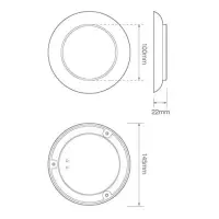 LED Nebelscheinwerfer mit Chromrand | 12-24v | 0,15m Kabel | 145FME
